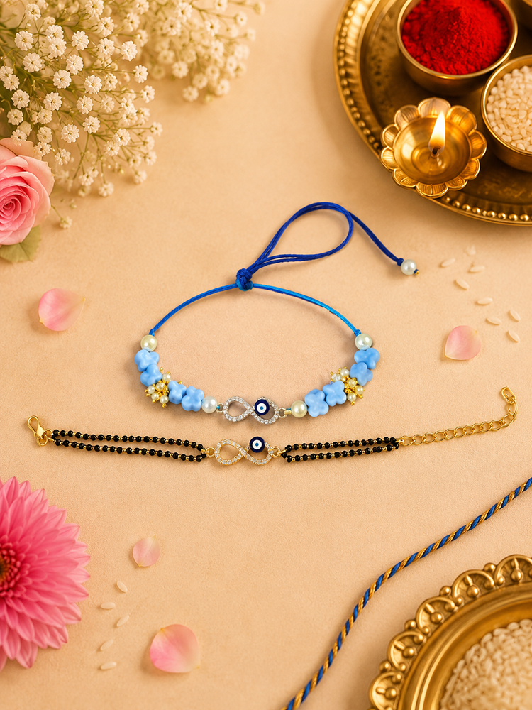 Nazar Infinity Rakhi Set for Bhai-Bhabhi