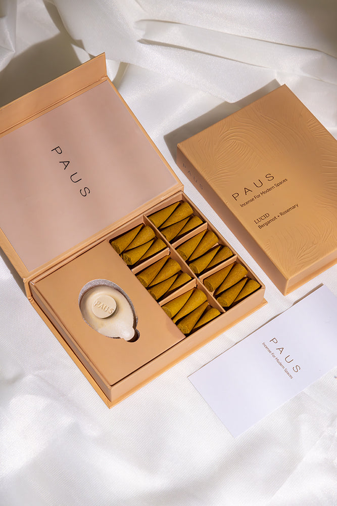 LUCID | Bergamot + Rosemary mood-enhancing incense cones