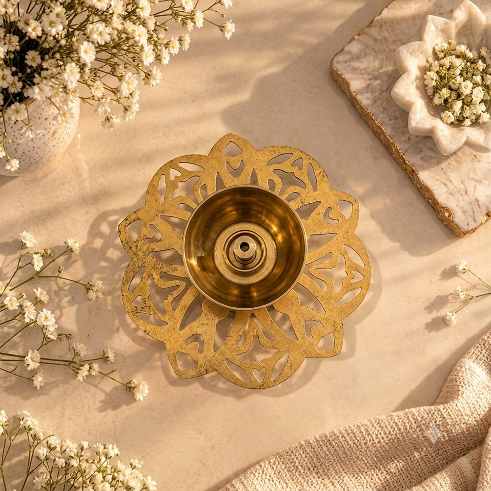 Brass Cut Diya