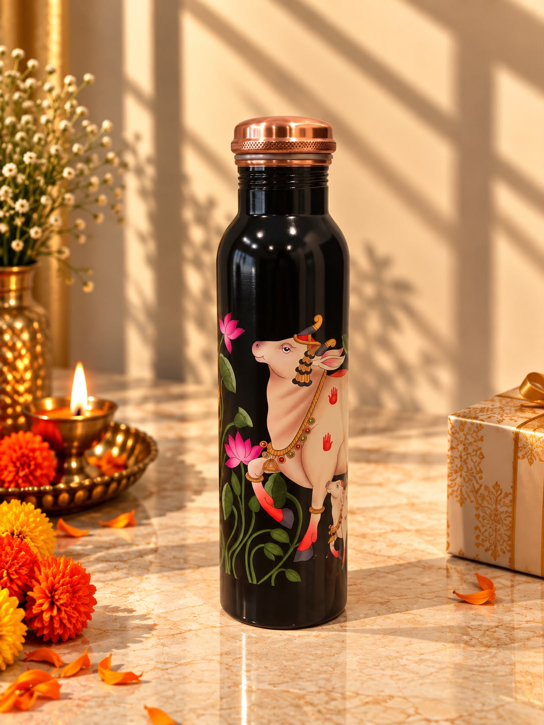 Nandi Printed Copper Bottle