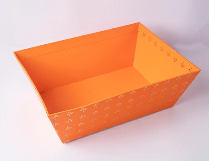Festive Orange Gold Foiled Basket