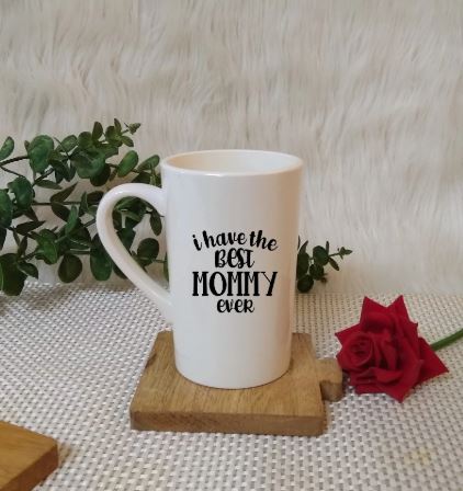 White tall coffee mug