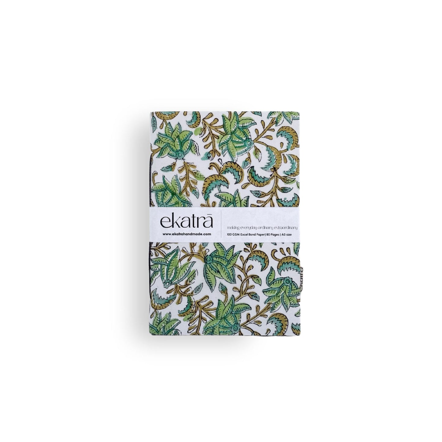 Handcrafted Sustainable A5 Unruled 100 GSM Paper Journal by Ekatra