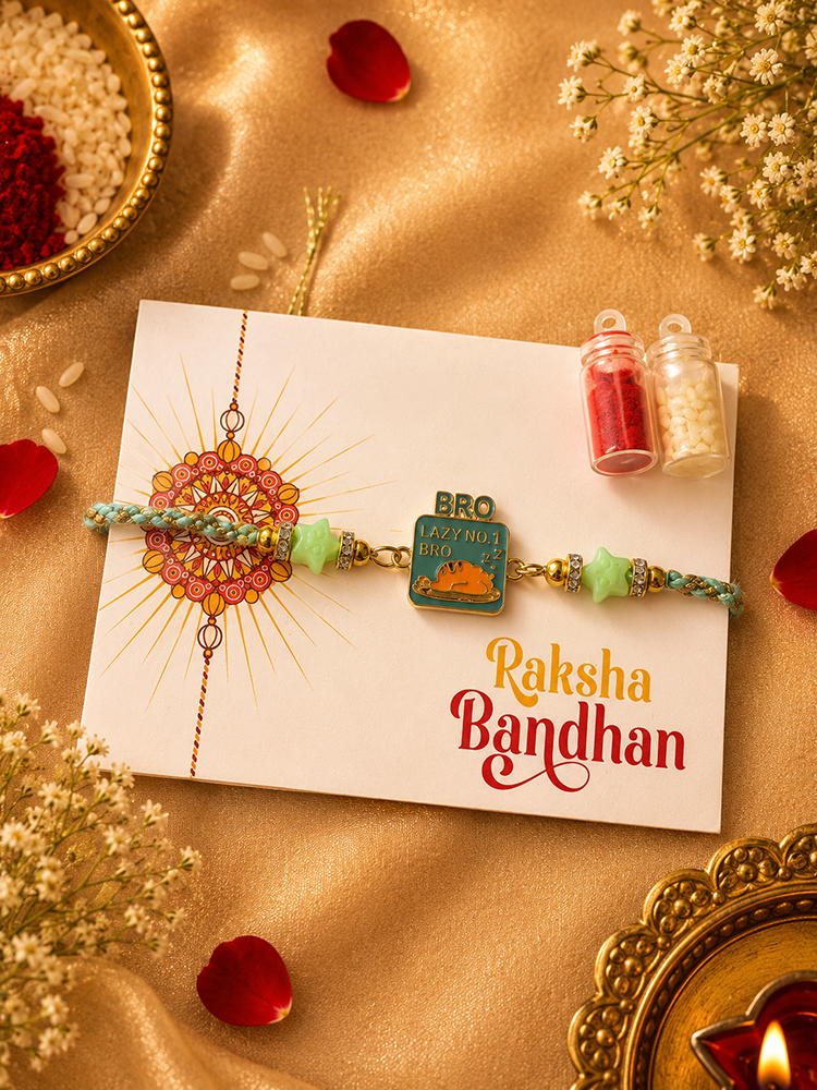Lazy Bro Tag Star Rakhi for Bhai