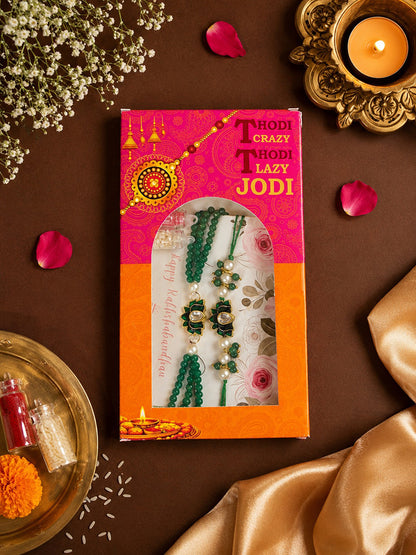 Yellow Kamal Rakhi Set for Bhai-Bhabhi