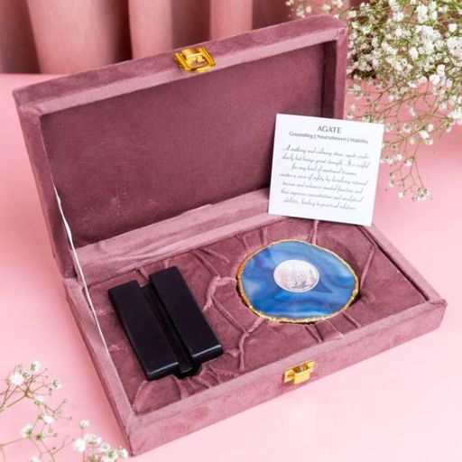 Blue Topaz Coaster with Coin