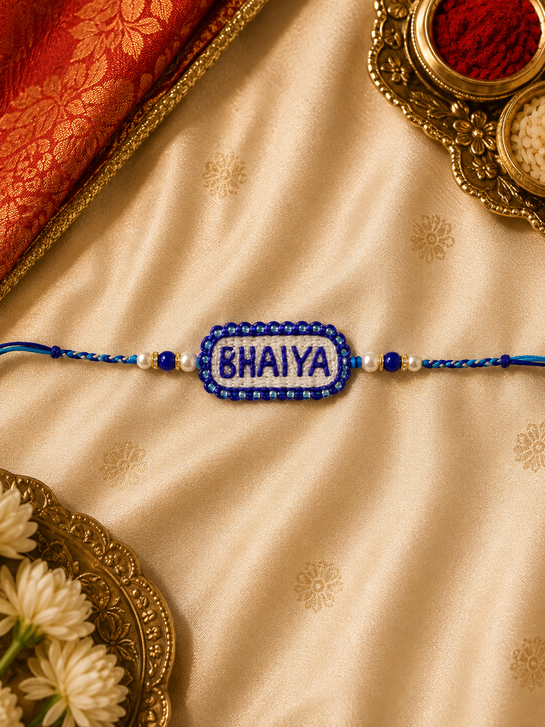 Bhaiya Blue Beaded Rakhi
