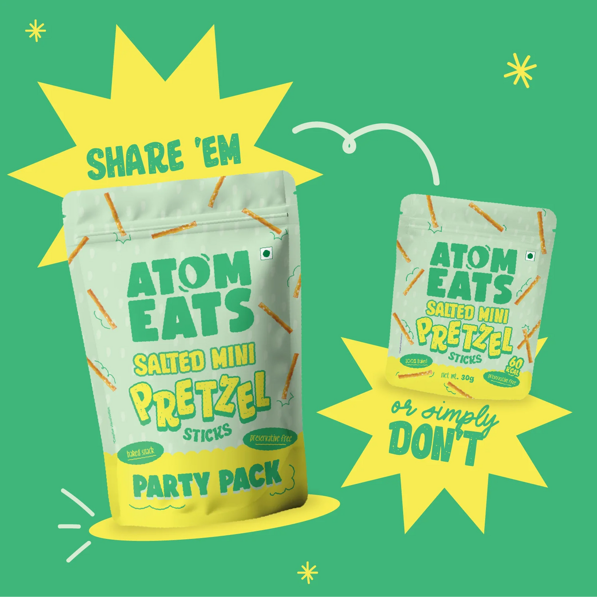 Atom Eats Salted Pretzel Mini Sticks