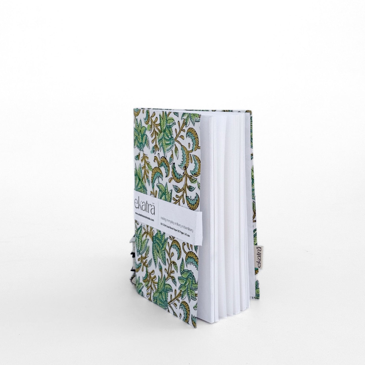 Handcrafted Sustainable A5 Unruled 100 GSM Paper Journal by Ekatra