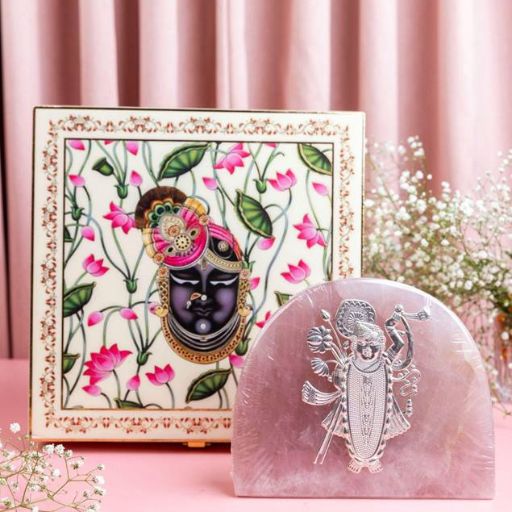 Rose Quartz Shreenathji Box