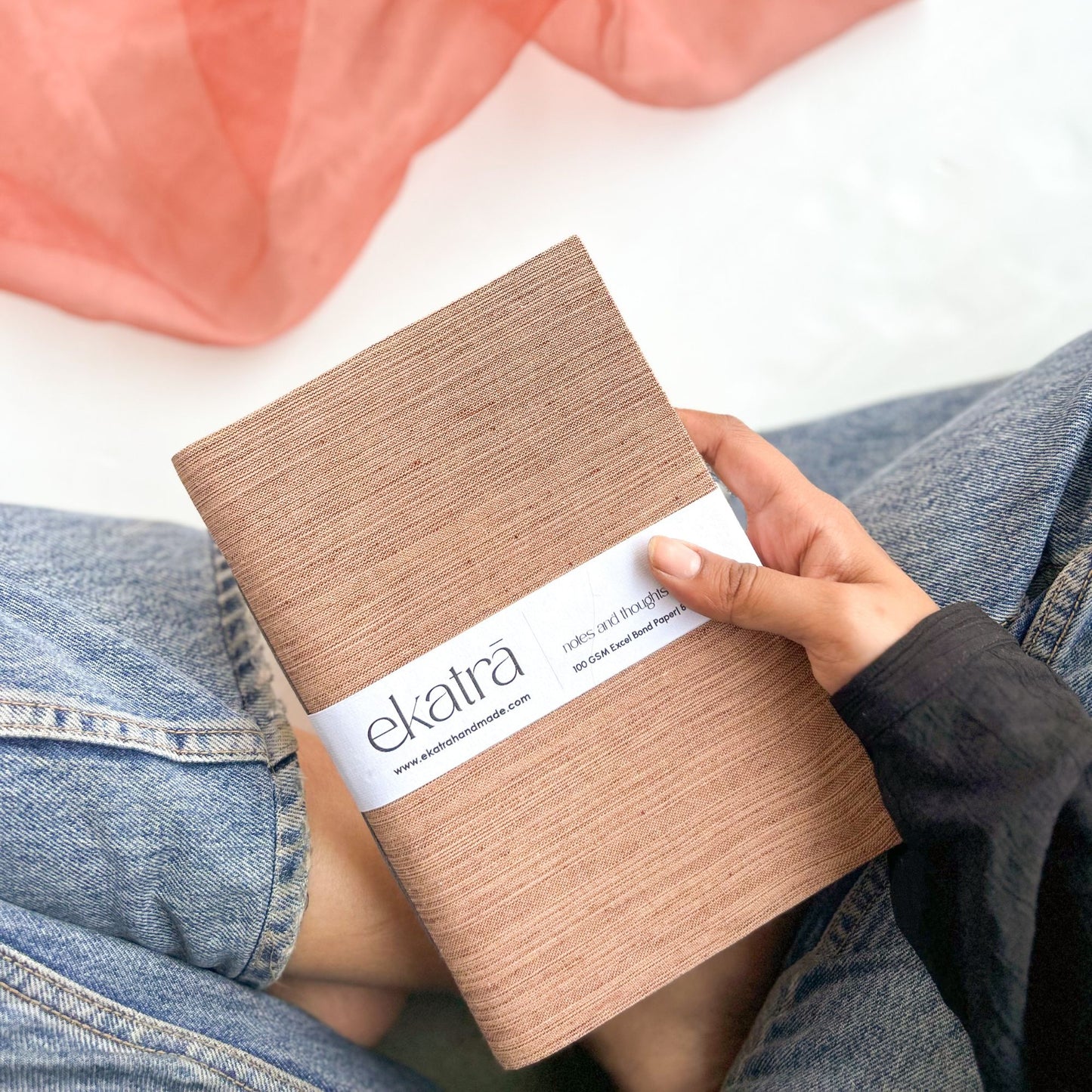 Handcrafted Sustainable A5 Unruled 100 GSM Paper Journal by Ekatra