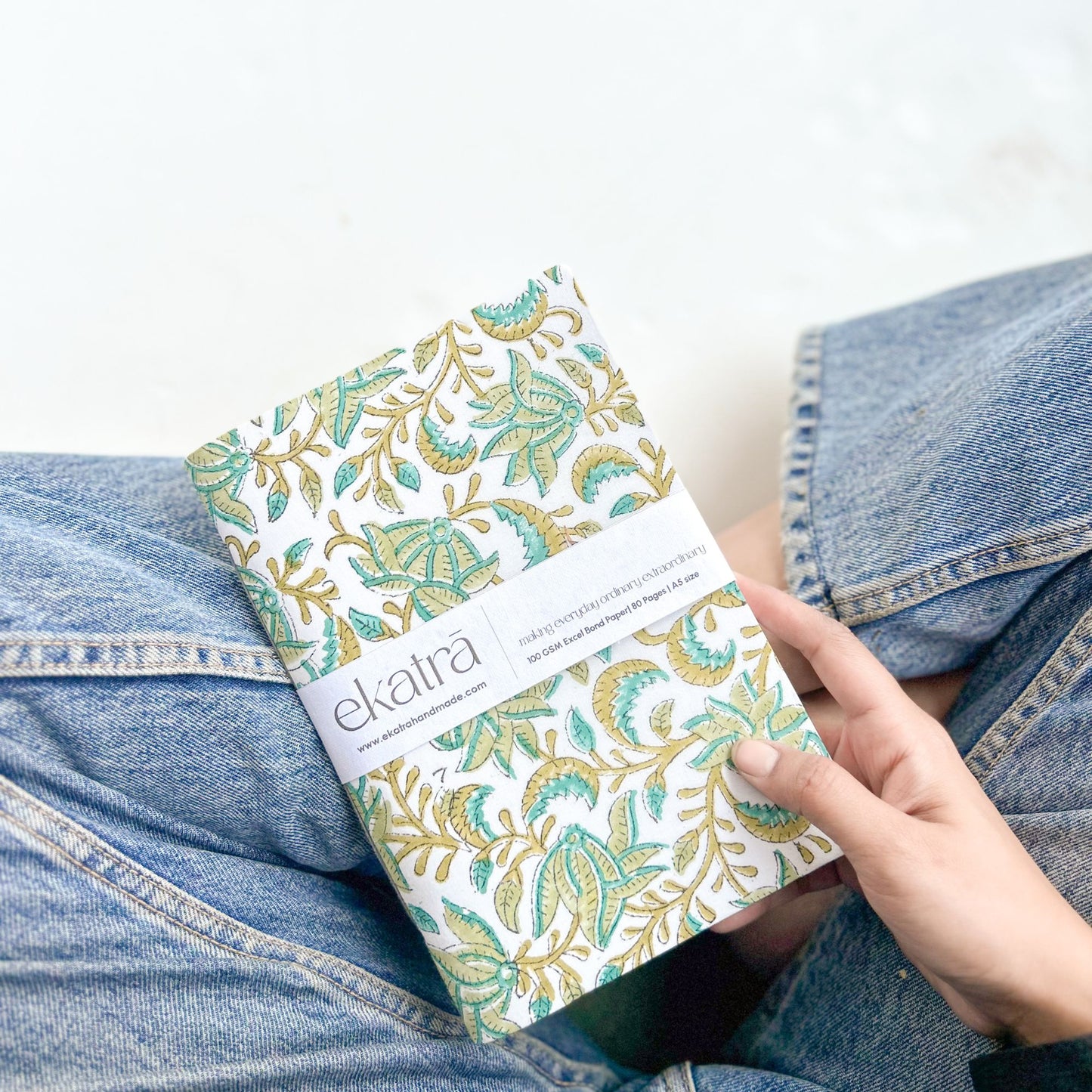 Handcrafted Sustainable A5 Unruled 100 GSM Paper Journal by Ekatra