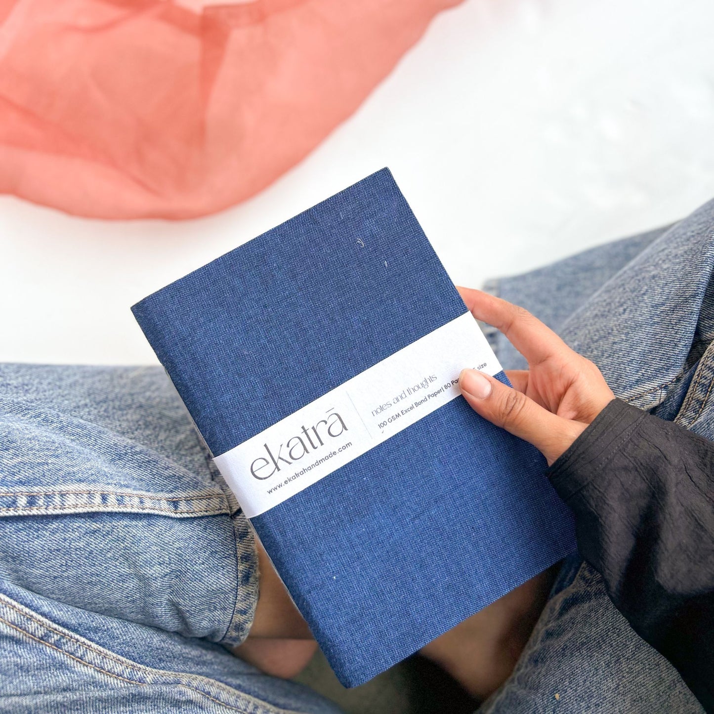 Handcrafted Sustainable A5 Unruled 100 GSM Paper Journal by Ekatra