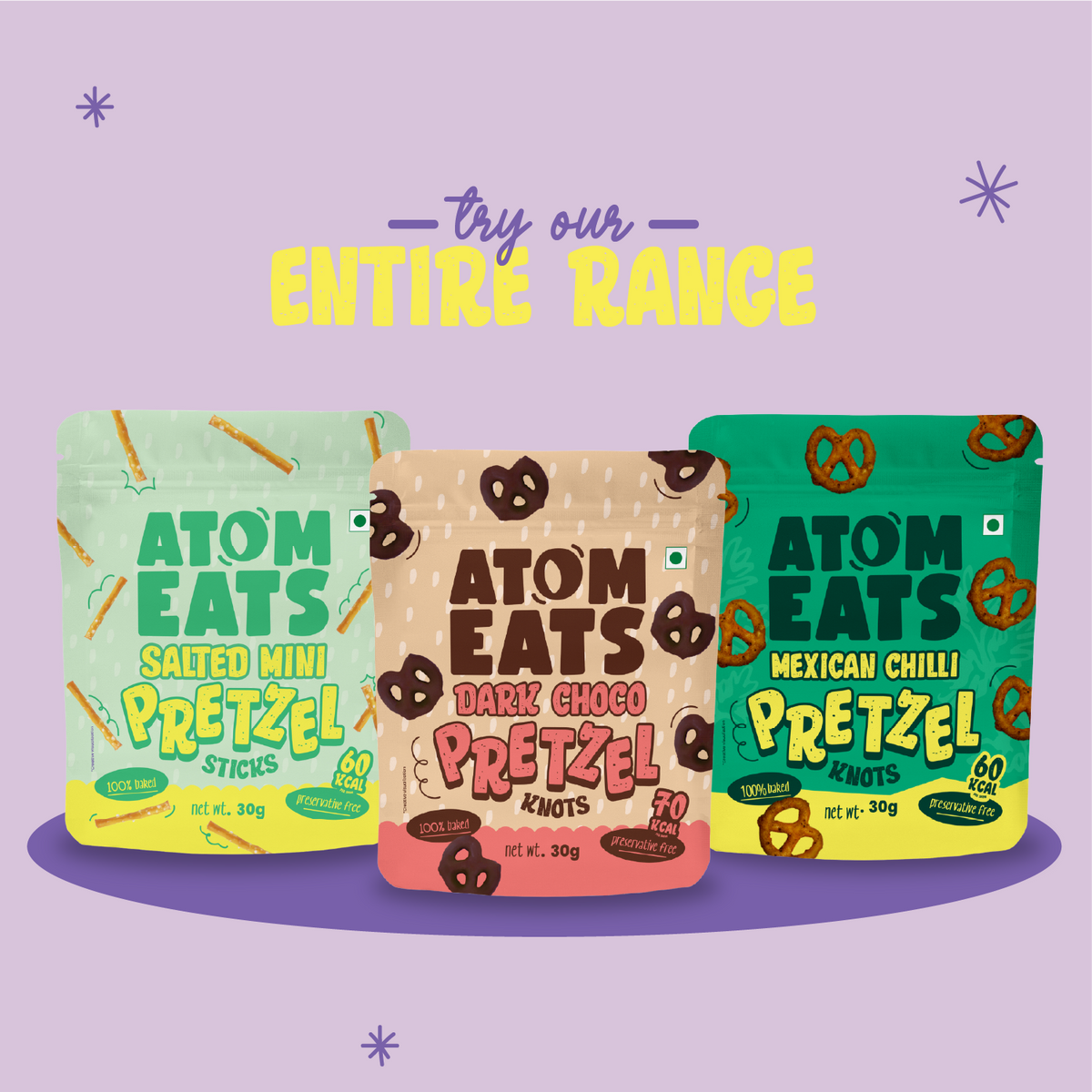 Atom Eats Salted Pretzel Large Knots