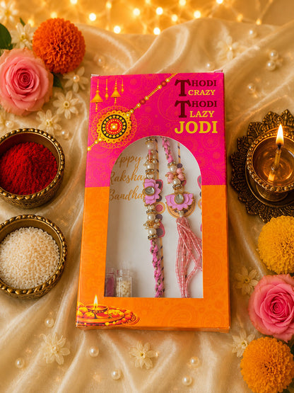 Yellow Kamal Rakhi Set for Bhai-Bhabhi