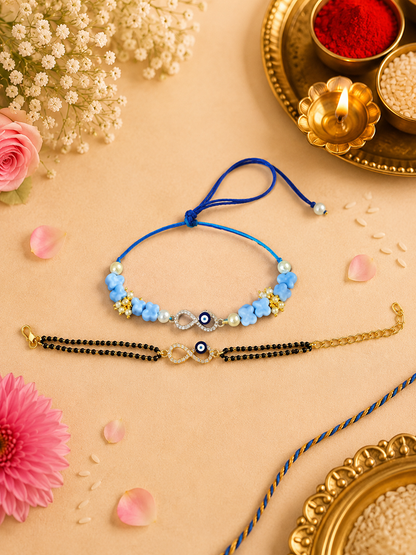 Nazar Infinity Rakhi Set for Bhai-Bhabhi