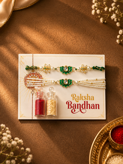 Yellow Kamal Rakhi Set for Bhai-Bhabhi