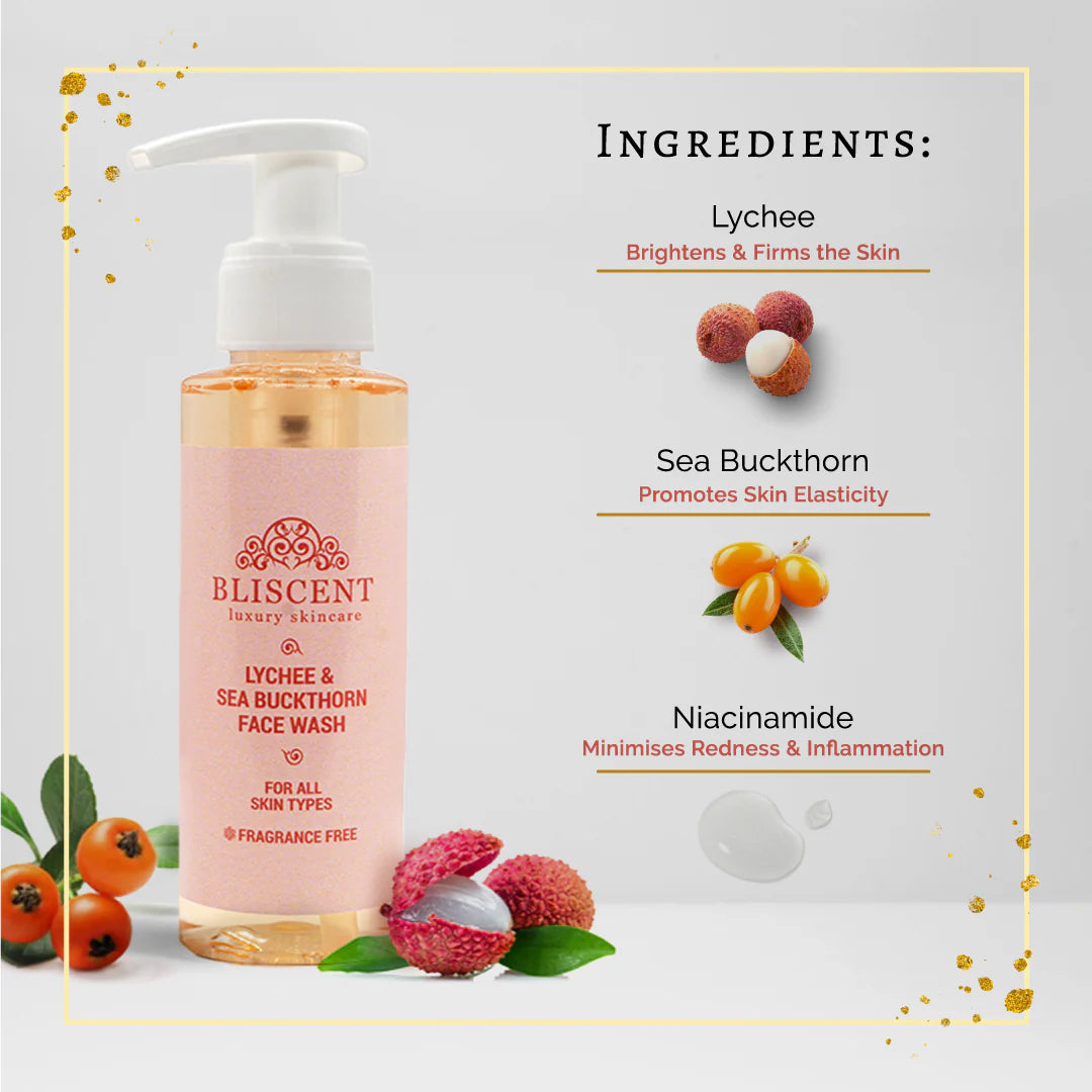 BLISCENT Lychee & Sea Buckthorn Face Wash