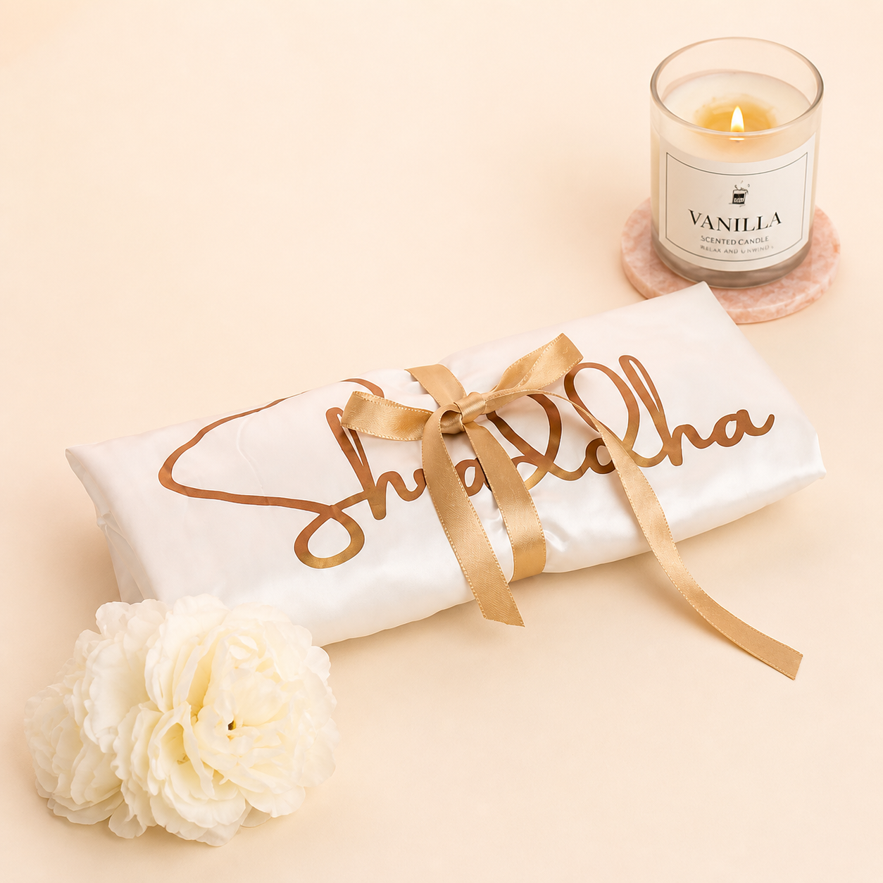 Satin cotton bathrobe