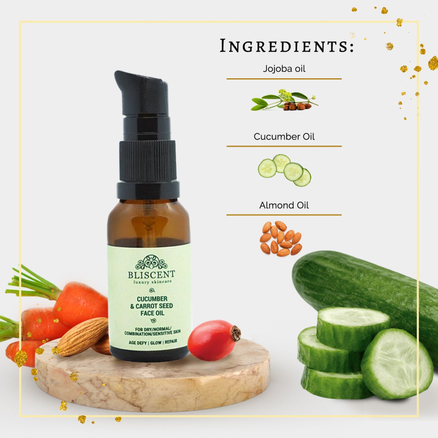 BLISCENT Cucumber & Carrot Seed Face Oil