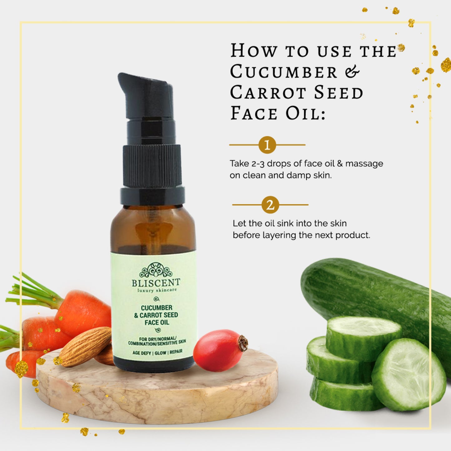 BLISCENT Cucumber & Carrot Seed Face Oil