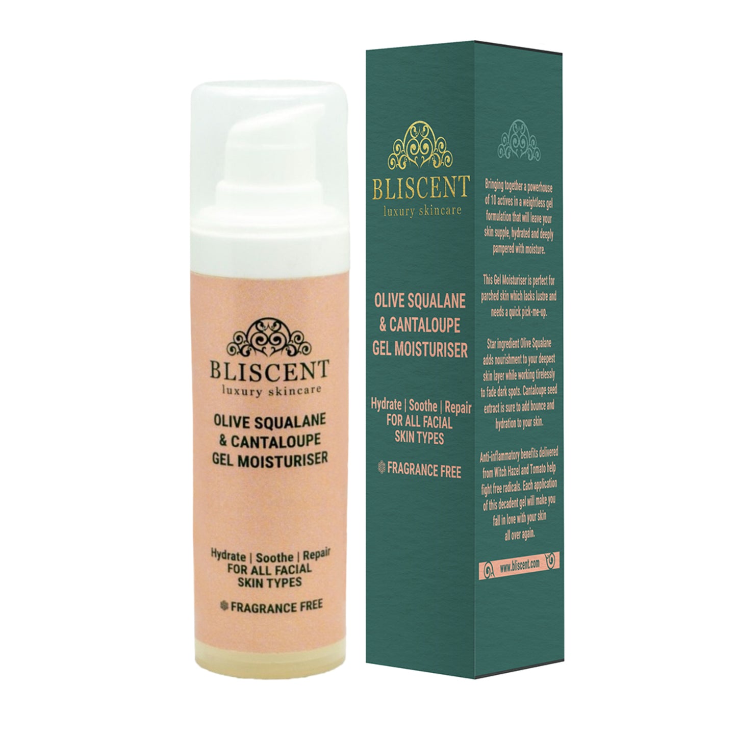 BLISCENT Olive Squalane & Cantaloupe Gel Moisturizer