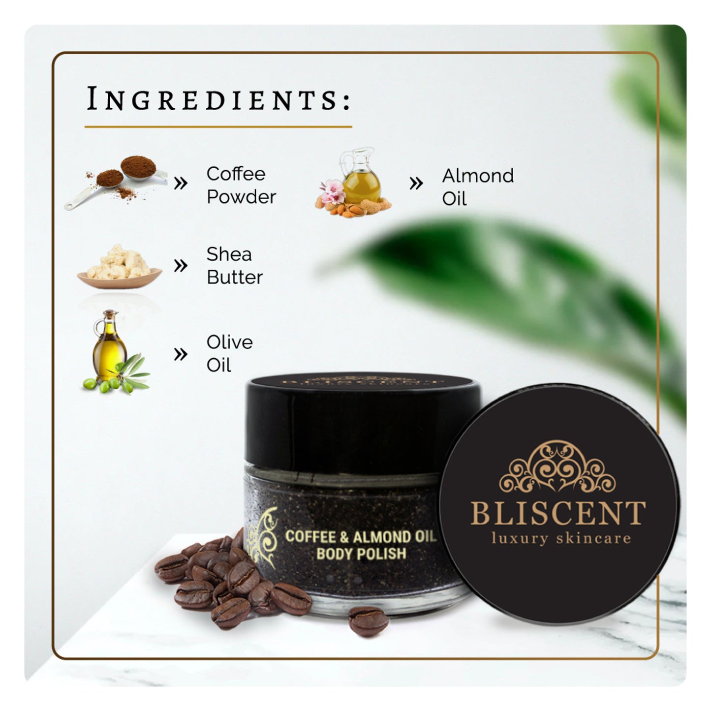 BLISCENT Coffee & Almond Oil Body Polish