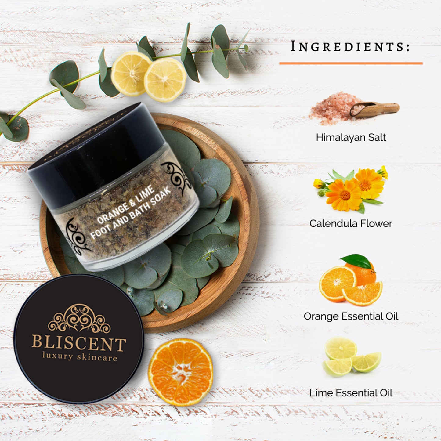 BLISCENT Orange & Lime Bath and Foot Soak