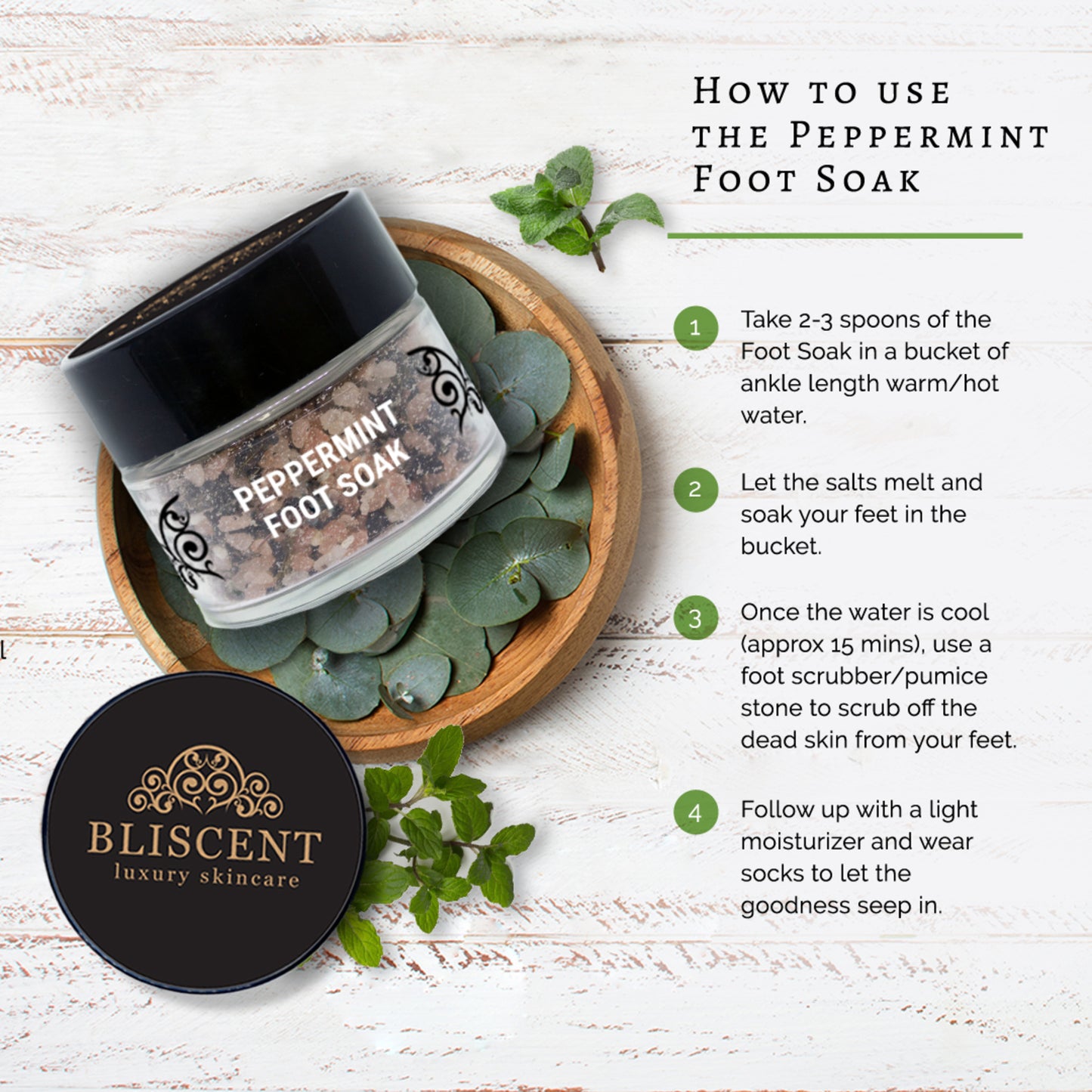 BLISCENT Peppermint Foot Soak