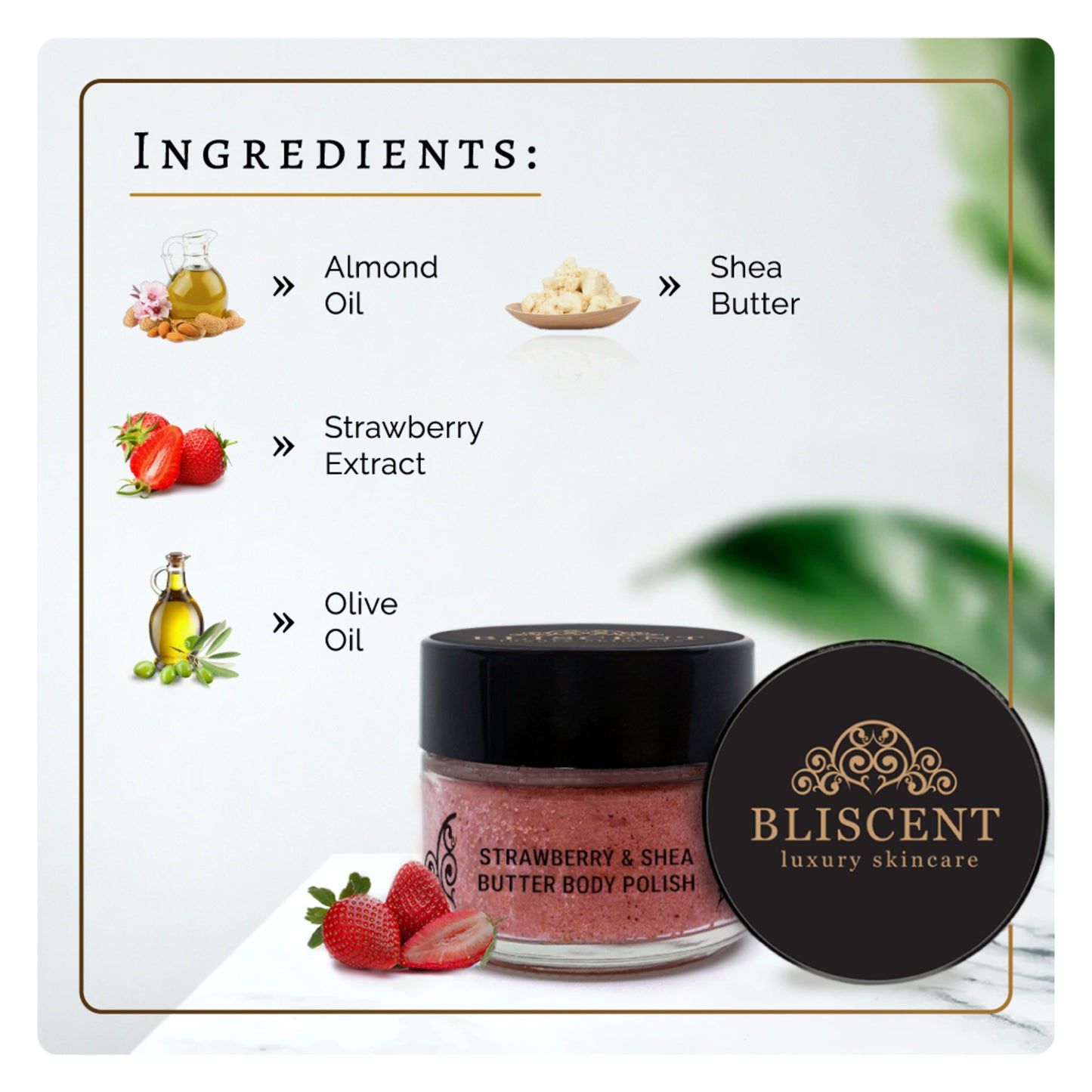 BLISCENT Strawberry & Shea Butter Body Polish