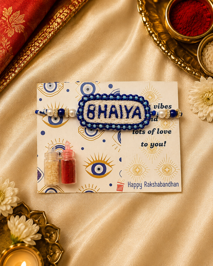 Bhaiya Blue Beaded Rakhi