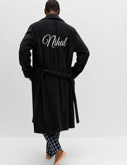 Terry cotton bathrobe