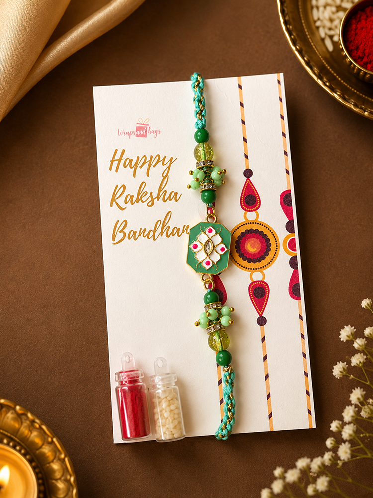 Meenakari Charm Rakhi For Bhai