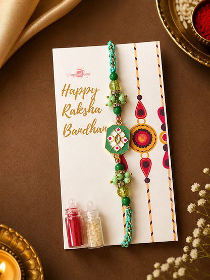 Meenakari Charm Rakhi For Bhai