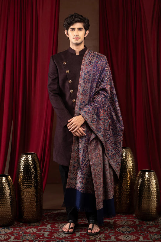Men Faux Pashmina Kashmiri Jamawar Shawl