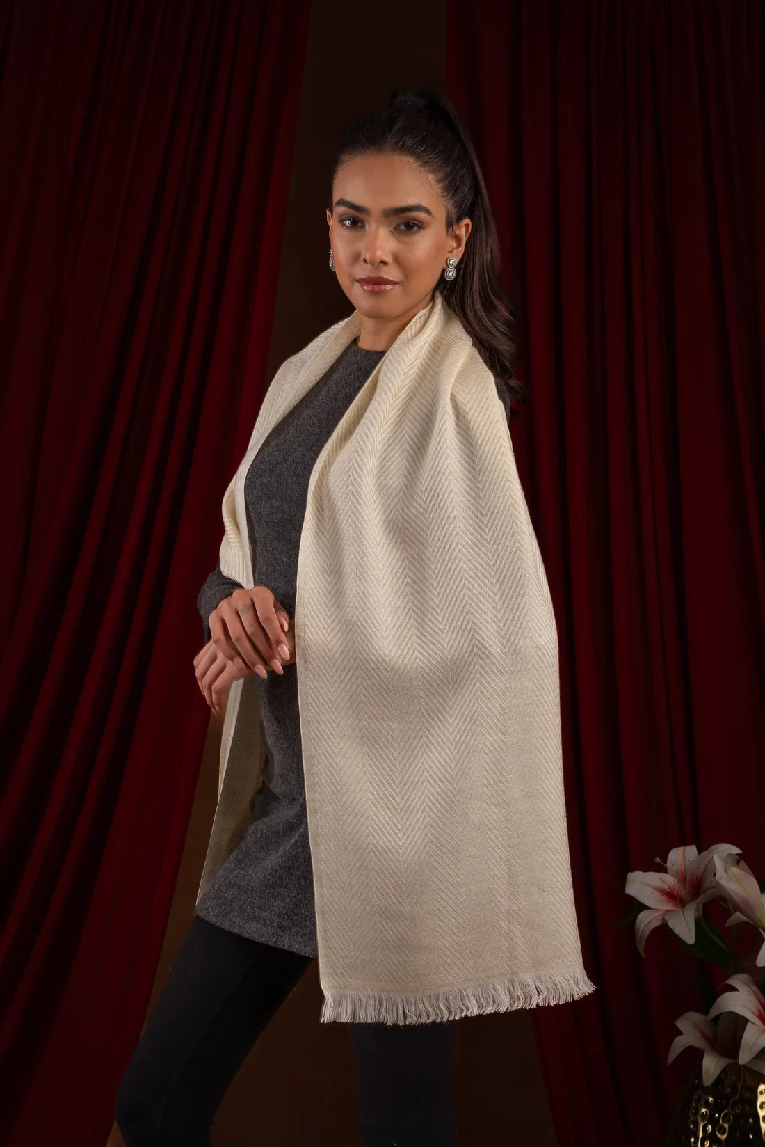 Unisex Herringbone Weave Muffler