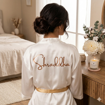Satin cotton bathrobe