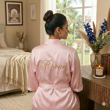 Satin cotton bathrobe