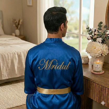Satin cotton bathrobe