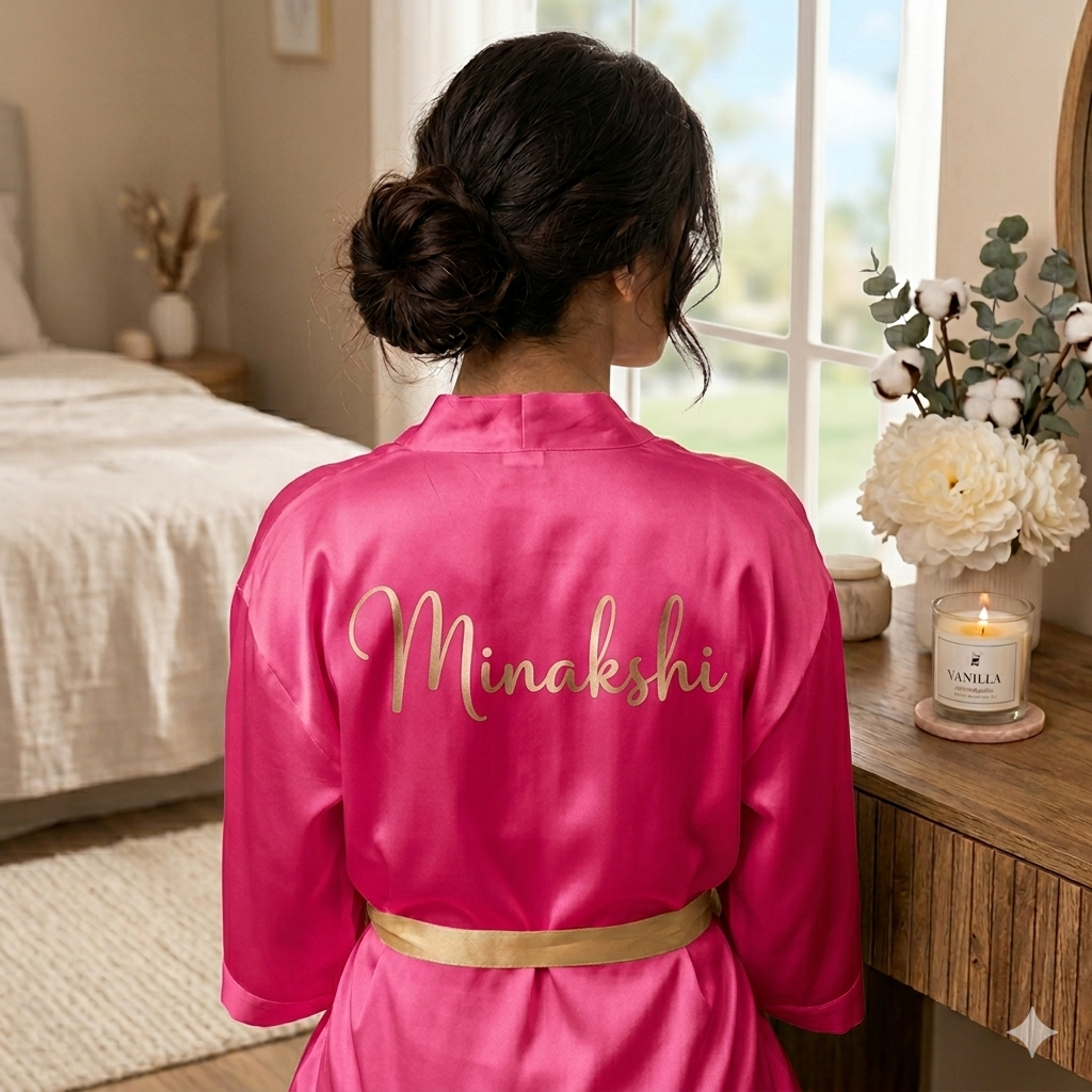 Satin cotton bathrobe