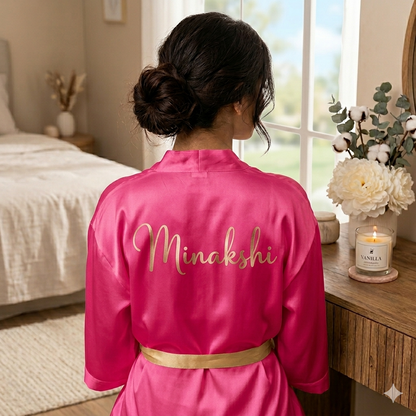 Satin cotton bathrobe