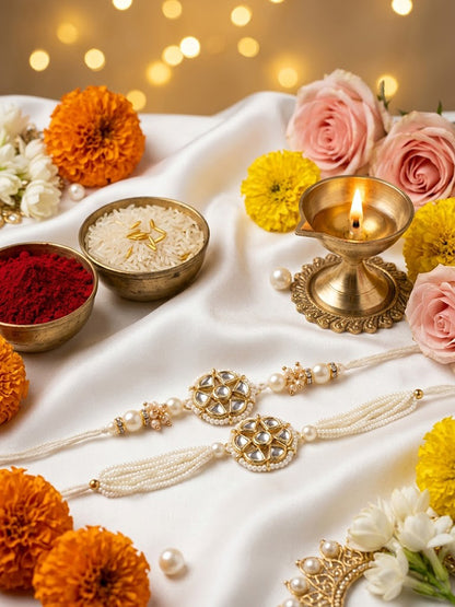 Yellow Kamal Rakhi Set for Bhai-Bhabhi