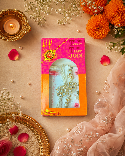 Yellow Kamal Rakhi Set for Bhai-Bhabhi