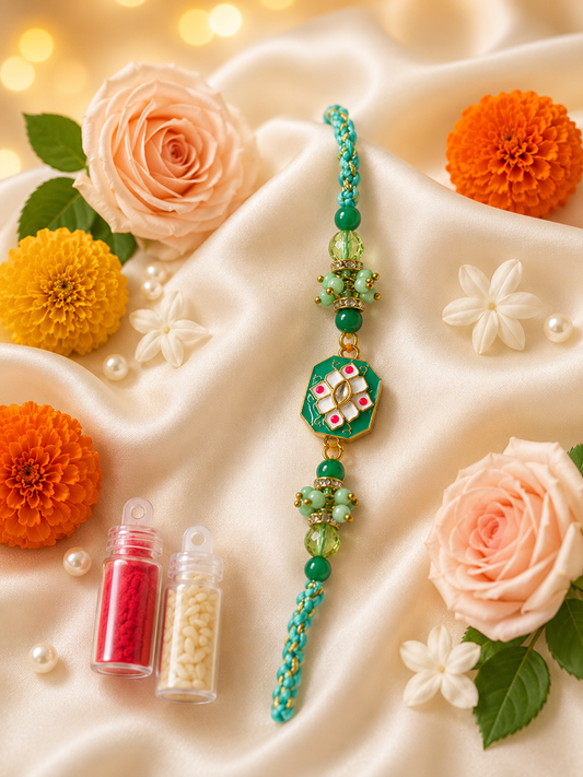 Meenakari Charm Rakhi For Bhai