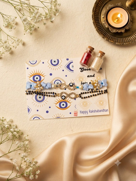 Nazar Infinity Rakhi Set for Bhai-Bhabhi