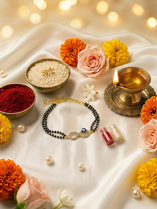 Nazar Infinity Mangalsutra Style Bracelet for Bhabhi