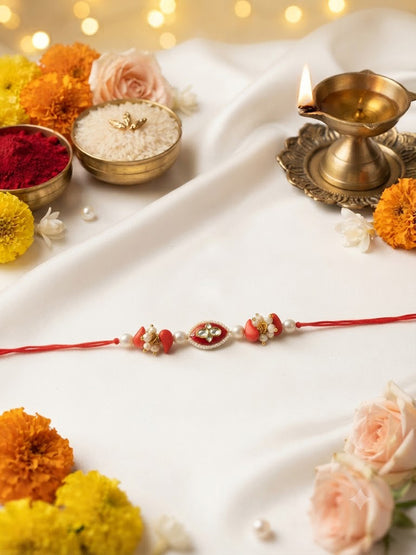 Navy Kundan Evil Eye Rakhi for Bhai
