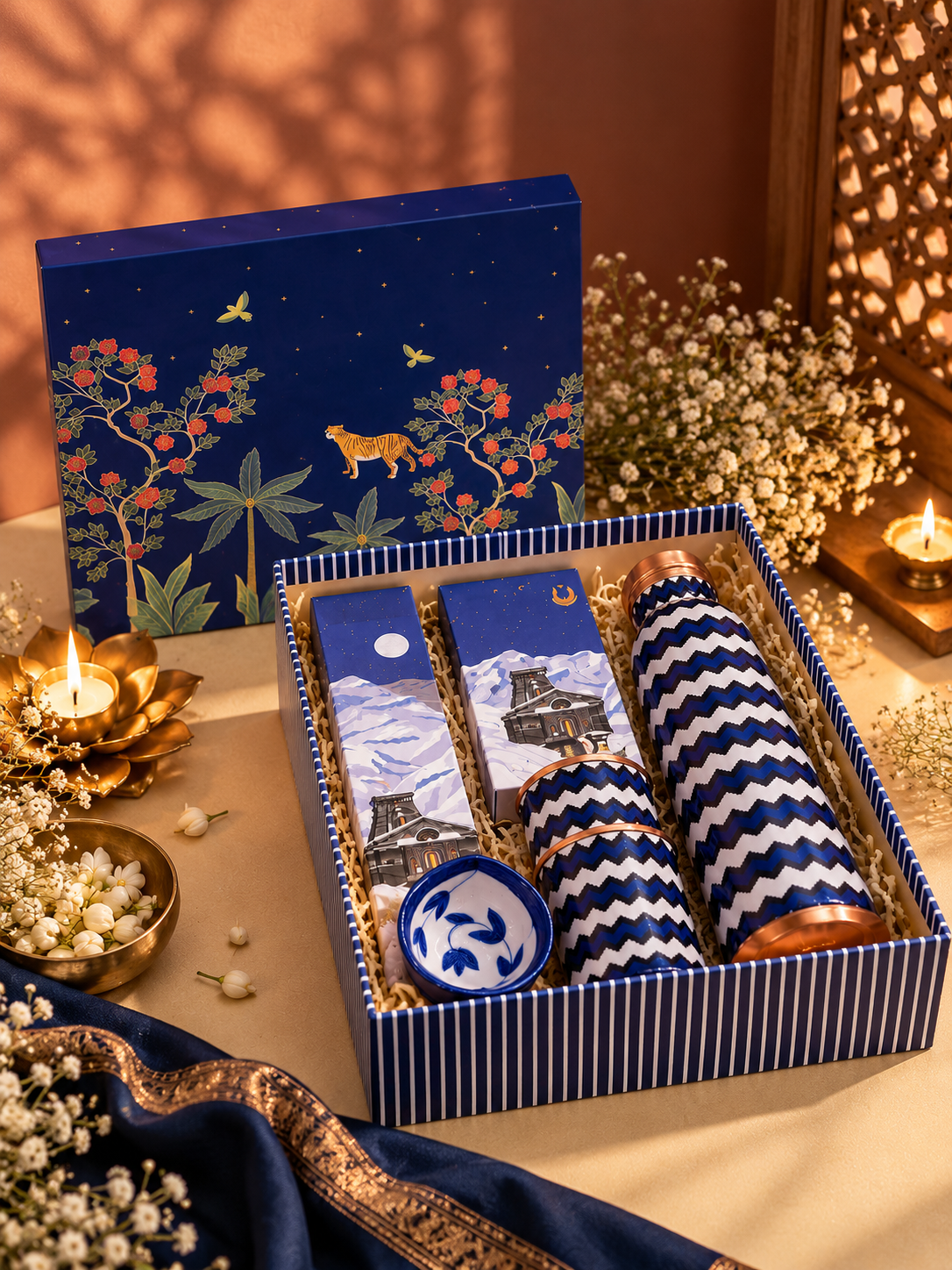 Shubh Deep Copper Hamper
