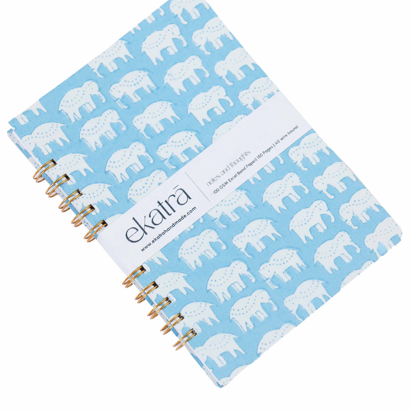 Handcrafted Sustainable A5 Wire Bound ruled 100 GSM paper Journal by Ekatra