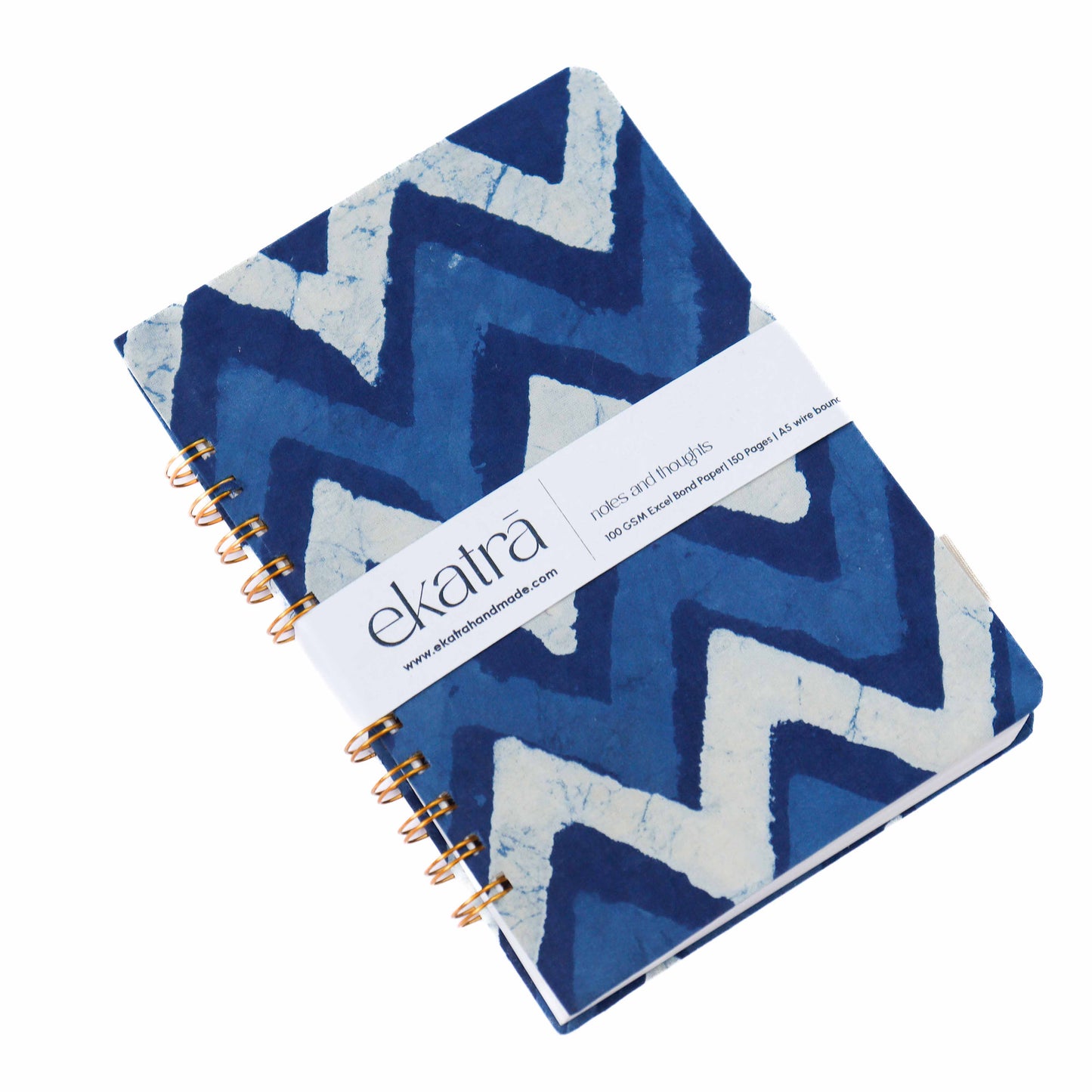 Handcrafted Sustainable A5 Wire Bound ruled 100 GSM paper Journal by Ekatra